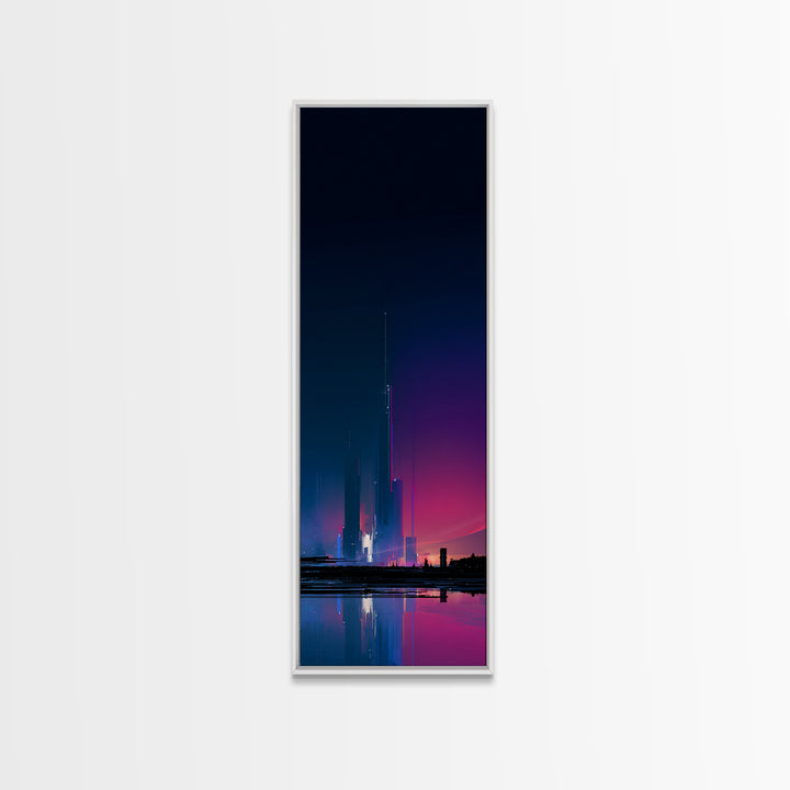 Minimal Spacecraft over a Clean Planet Horizon Canvas Print, Futuristic Art, Fine Art Print, Living Room Decor, Future, FUT-1x3-19