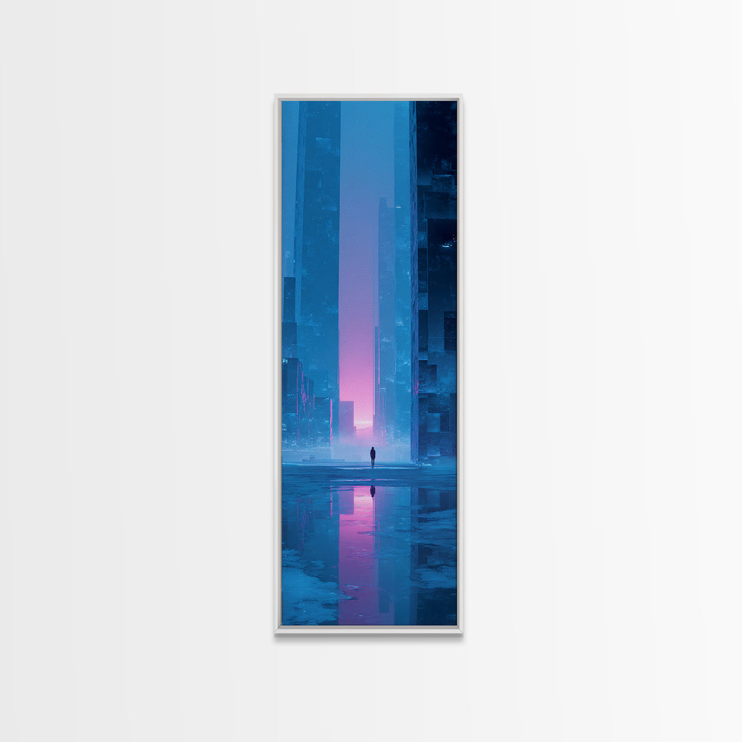 Glowing Geometric Portal Canvas Print, Futuristic Art, Luxury Decor, Living Room Decor, Fine Art, Future, Canvas Wall Art, FUT-1x3-2