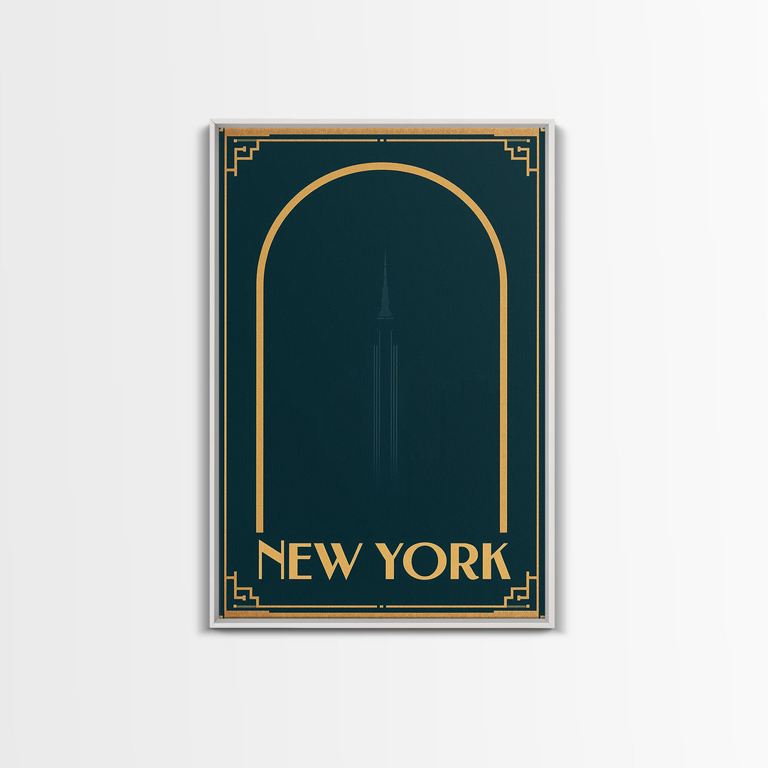 New York Travel Poster, Canvas Print, Luxury Art Deco Poster, New York Poster Print, Vintage City Poster, City Illustration, Art Print