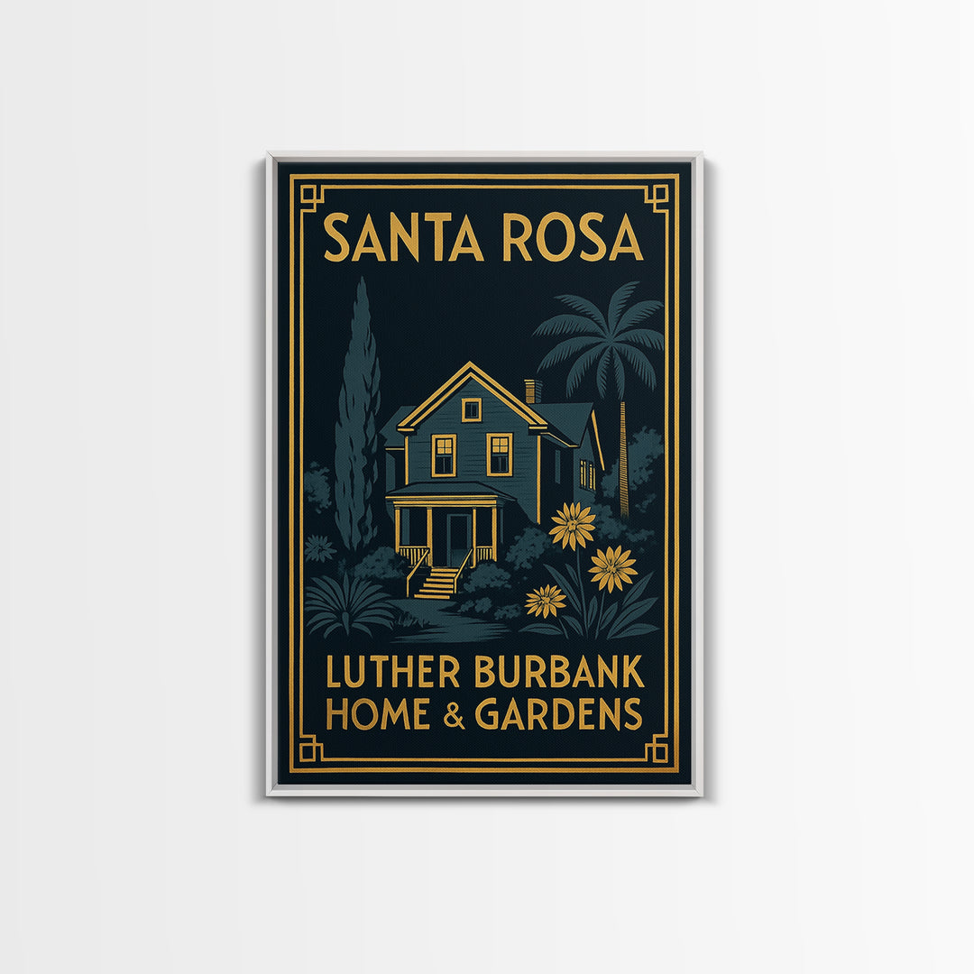 Santa Rosa Travel Poster, Canvas Print, Black Gold City Wall Art, Santa Rosa Art Print, Living Room Wall Art, Travel Poster Set