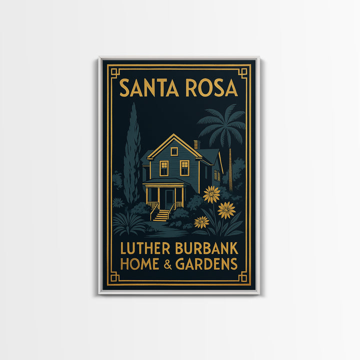 Santa Rosa Travel Poster, Canvas Print, Black Gold City Wall Art, Santa Rosa Art Print, Living Room Wall Art, Travel Poster Set