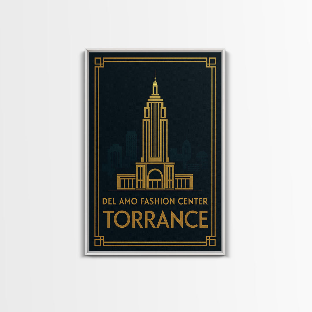 Torrance California Travel Poster, Canvas Print, Luxury Art Deco Poster, Torrance City Art, Wall Decor, Fine Art Print, Travel Art Print