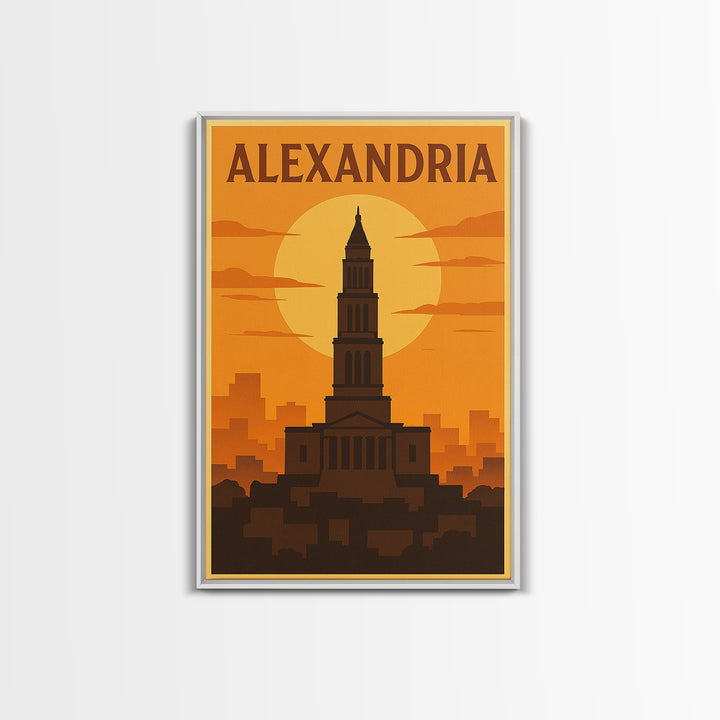 Alexandria Virginia Travel Poster, Canvas Print, Gold Art Deco Poster Art, Alexandria Travel Art, Travel Poster Art, Office Decor, Wall Art