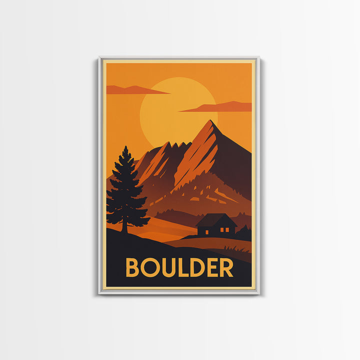 Boulder Travel Poster, Canvas Print, Golden Travel Poster Art, Boulder Wall Art, Travel Poster Set, Travel Poster Art, Gift For Travelers