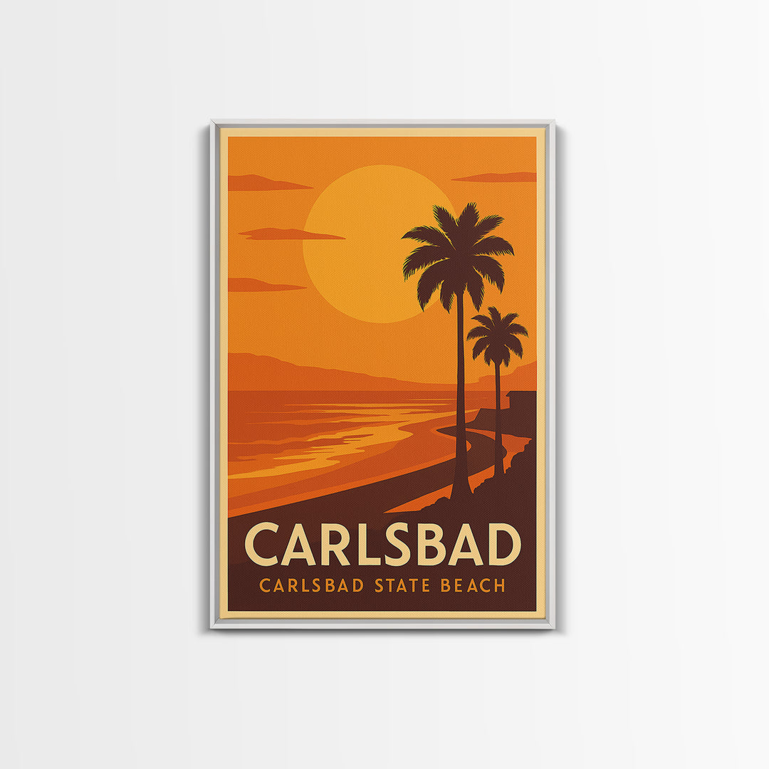 Carlsbad Travel Poster, Canvas Print, Golden Travel Poster Art, Carlsbad Art Print, Travel Art Print, City Travel Prints, Vintage Travel Art