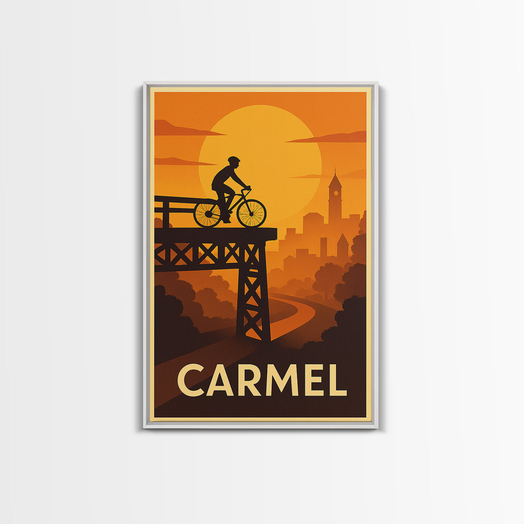Carmel Travel Poster, Canvas Print, Golden Travel Poster Art, Carmel Poster Print, Travel Art Print, Mid Century Wall Art, Wanderlust Decor