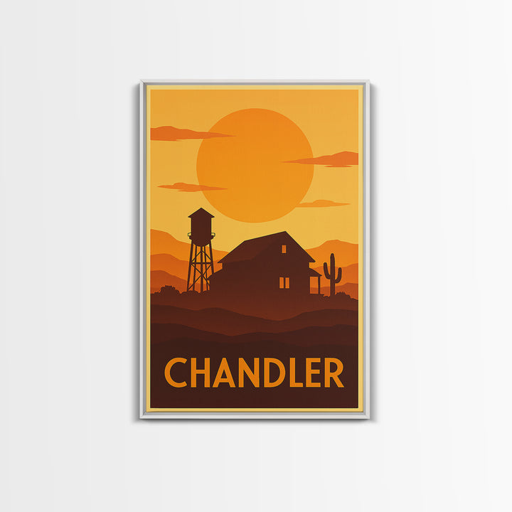 Chandler Travel Poster, Framed Canvas Print, Gold Art Deco Poster Art, Chandler Travel Art, Travel Art Print, Vintage Travel Art