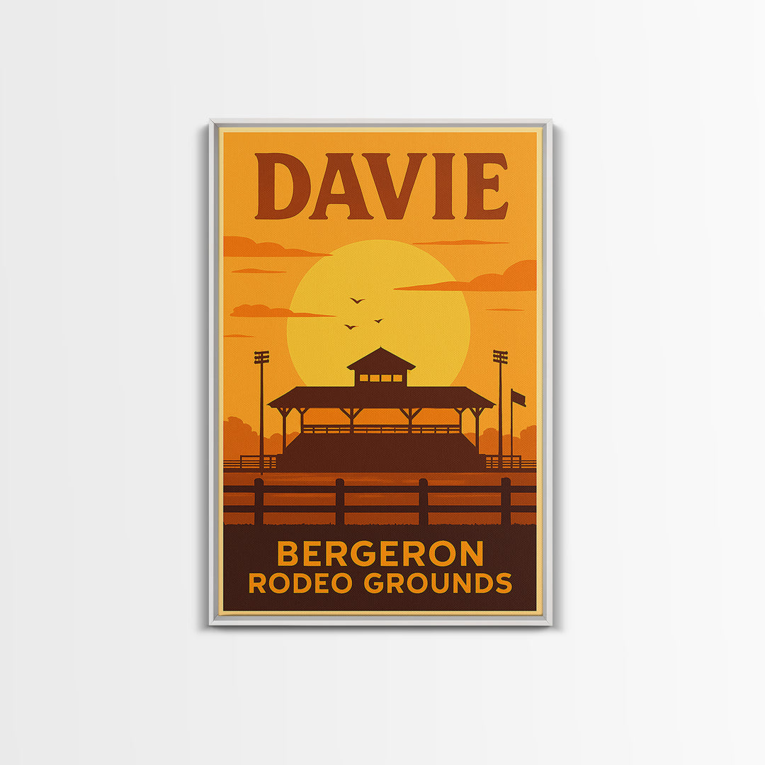 Davie Florida Travel Poster, Canvas Print, Vintage Deco Wall Art, Davie Travel Art, Mid Century Wall Art, Vintage City Poster, Poster Art