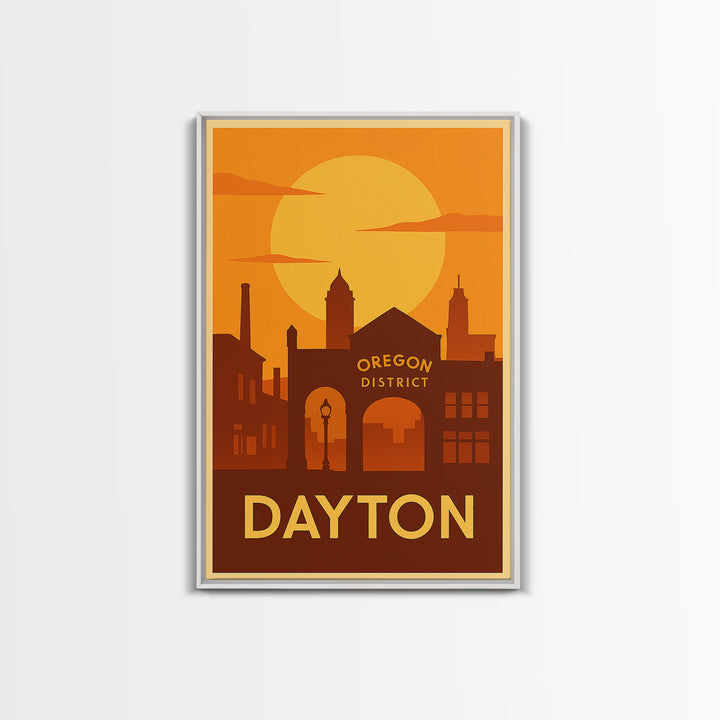 Dayton Travel Poster, Canvas Print, Vintage Deco Wall Art, Dayton City Art, Mid Century Wall Art, Travel Art Print, Gift For Travelers