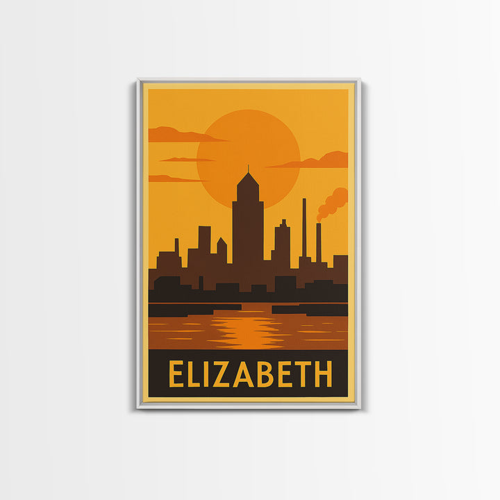 Elizabeth Travel Poster, Canvas Print, Vintage Deco Wall Art, Elizabeth Art Print, Travel Poster Set, City Art Print, Travel Poster Art