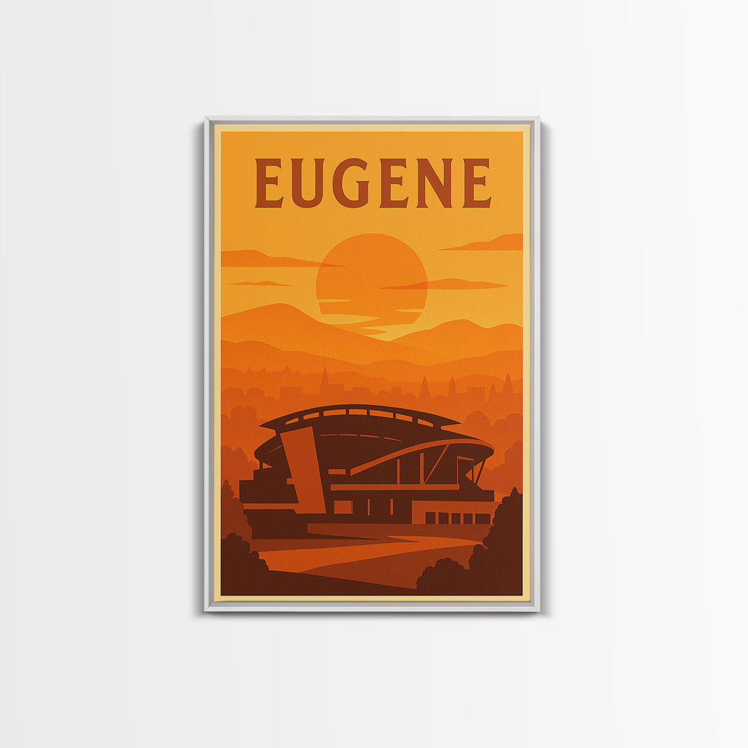 Eugene Oregon Travel Poster, Canvas Print, Vintage Deco Wall Art, Eugene Art Print, Gift For Travelers, Travel Poster Set, Travel Wall Art