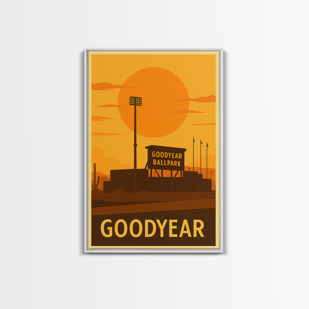 Goodyear Travel Poster, Canvas Print, Golden Travel Poster Art, Goodyear City Art, Travel Poster Art, Retro Travel Print, Home Office Decor