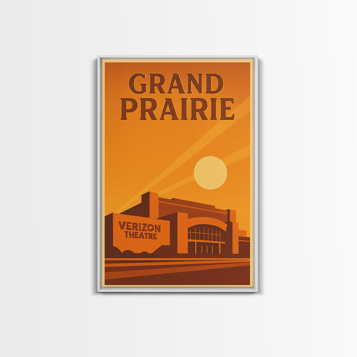 Grand Prairie Texas Travel Poster, Canvas Print, Gold Art Deco Poster Art, Grand Prairie Art Print, City Travel Prints, Wanderlust Decor