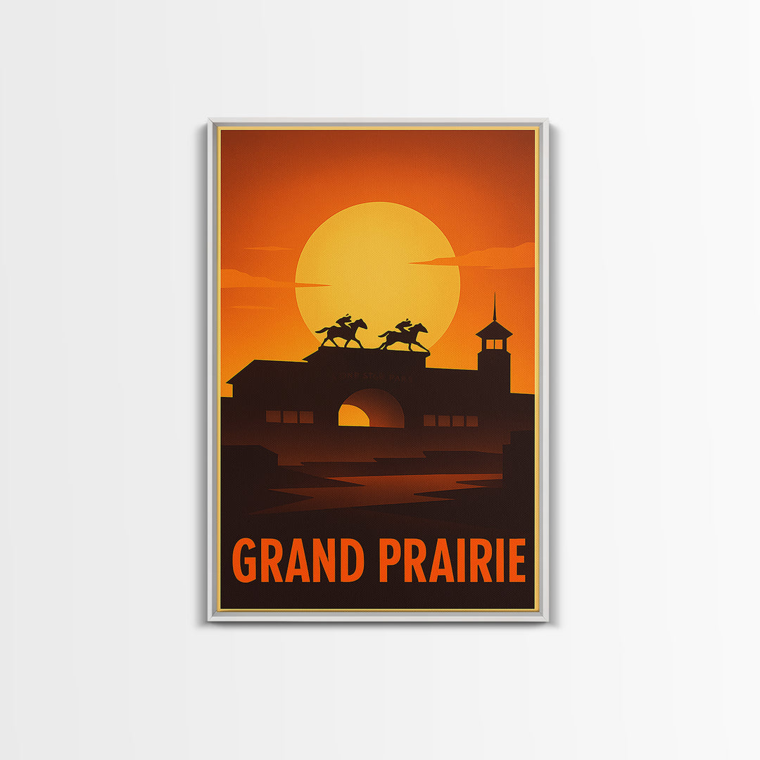 Grand Prairie Travel Poster, Canvas Print, Gold Art Deco Poster Art, Grand Prairie Wall Art, Mid Century Wall Art, Travel Art Print