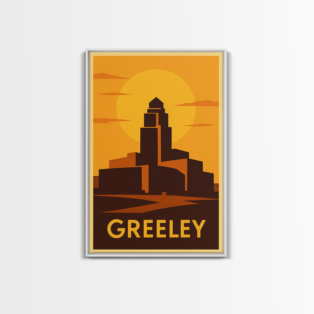 Greeley Travel Poster, Canvas Print, Golden Travel Poster Art, Greeley Wall Art, Vintage Travel Print, Travel Art Print, City Art Print