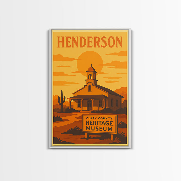 Henderson Nevada Travel Poster, Canvas Print, Golden Poster Art, Henderson Poster Print, Retro Travel Print, City Art Print, City Poster