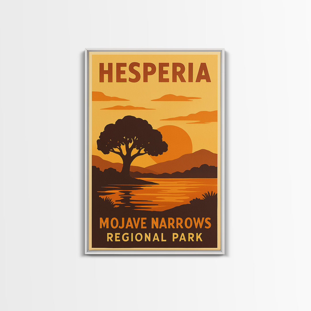 Hesperia California Travel Poster, Framed Canvas Print, Gold Art Deco Poster Art, Hesperia Travel Art, Travel Poster Set, Travel Art Print