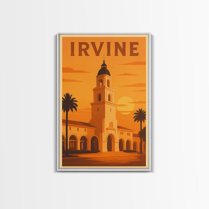 Irvine California Travel Poster, Canvas Print, Golden Poster Art, Irvine Art Print, Vintage City Art, City Art Print, Travel Art Print