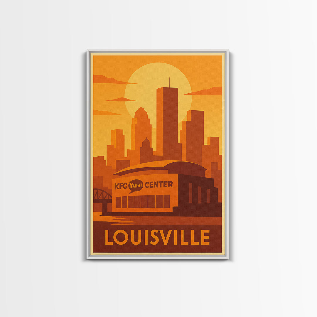 Louisville Travel Poster, Framed Canvas Print, Vintage Deco Wall Art, Louisville Travel Art, Travel Wall Art, Living Room Wall Art