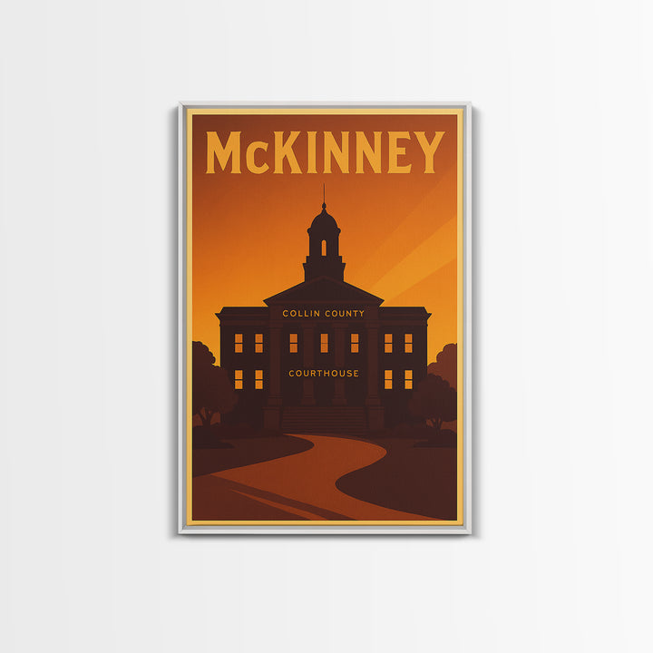 Mckinney Texas Travel Poster, Canvas Print, Vintage Deco Wall Art, Mckinney Art Print, Travel Art Print, Vintage City Poster, Wall Art