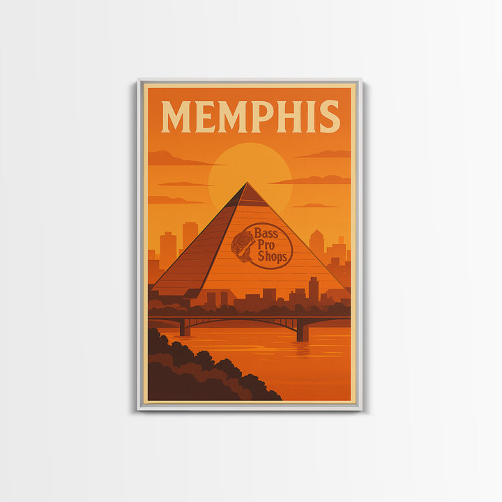 Memphis Tennessee Travel Poster, Canvas Print, Gold Art Deco Poster Art, Memphis Wall Art, Watercolor Urban Skyline, Art Print, Travel Art