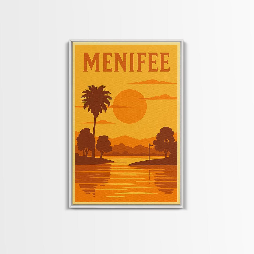 Menifee California Travel Poster, Canvas Print, Gold Art Deco Poster Art, Menifee Travel Art, Fine Art Print, Wanderlust Decor, Poster Art