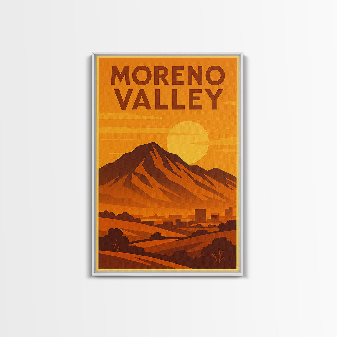 Moreno Valley California Travel Poster, Canvas Print, Gold Art Deco Poster Art, Moreno Valley Travel Art, Travel Poster Set, Wall Decor