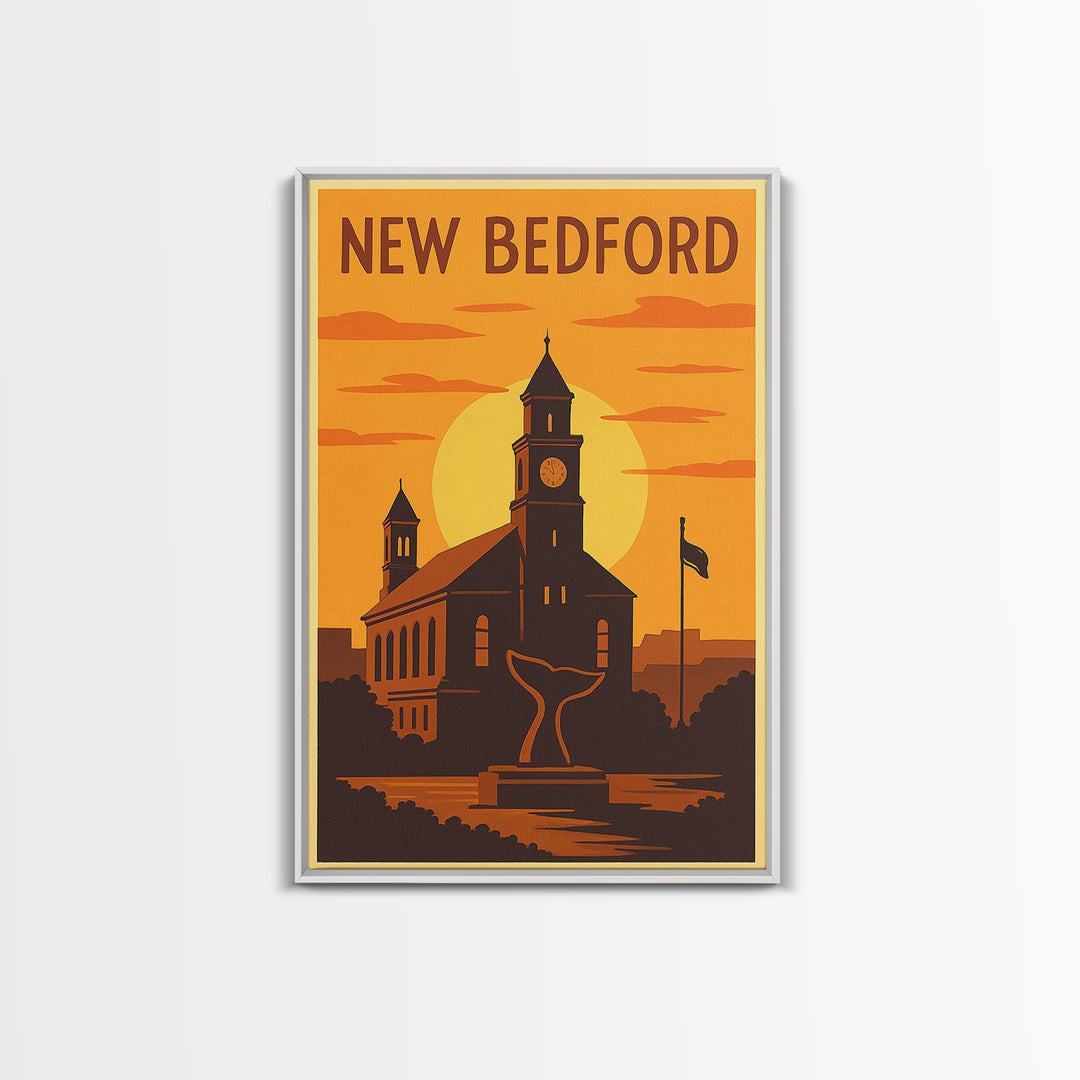 New Bedford Massachusetts Travel Poster, Canvas Print, Gold Art Deco Poster Art, New Bedford City Art, Travel Poster Set, City Poster