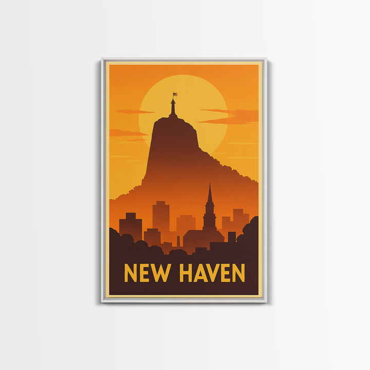 New Haven Travel Poster, Canvas Print, Vintage Deco Wall Art, New Haven Wall Art, Gift For Travelers, Retro Travel Print, Travel Wall Art