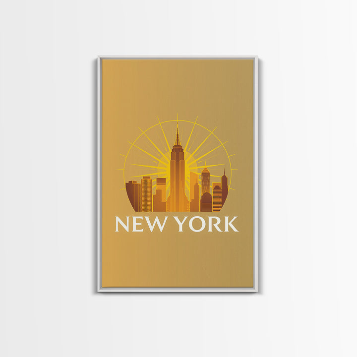 New York Travel Poster, Canvas Print, Gold Art Deco Poster Art, New York Wall Art, Travel Poster Set, City Art Print, Retro Travel Print