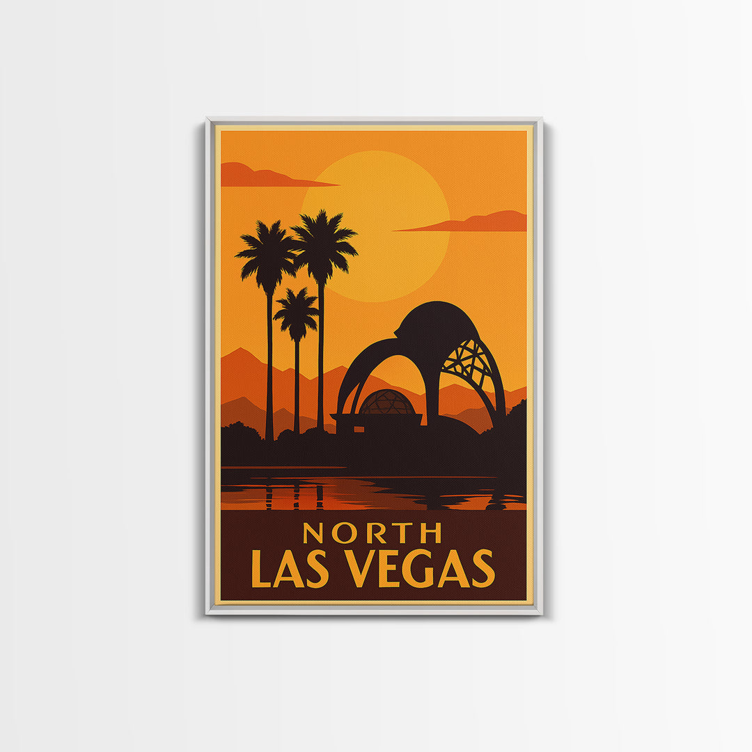 North Las Vegas Travel Poster, Canvas Print, Golden Travel Poster Art, North Las Vegas City Art, Travel Poster Set, Wanderlust Decor