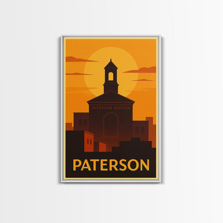Paterson Travel Poster, Canvas Print, Gold Art Deco Poster Art, Paterson Travel Art, Home Office Decor, Retro Travel Print, Wall Art