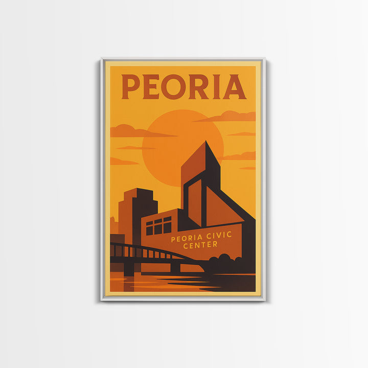 Peoria Arizona Travel Poster, Canvas Print, Golden Poster Art, Peoria Poster Print, Retro Travel Print, City Travel Prints, Travel Decor