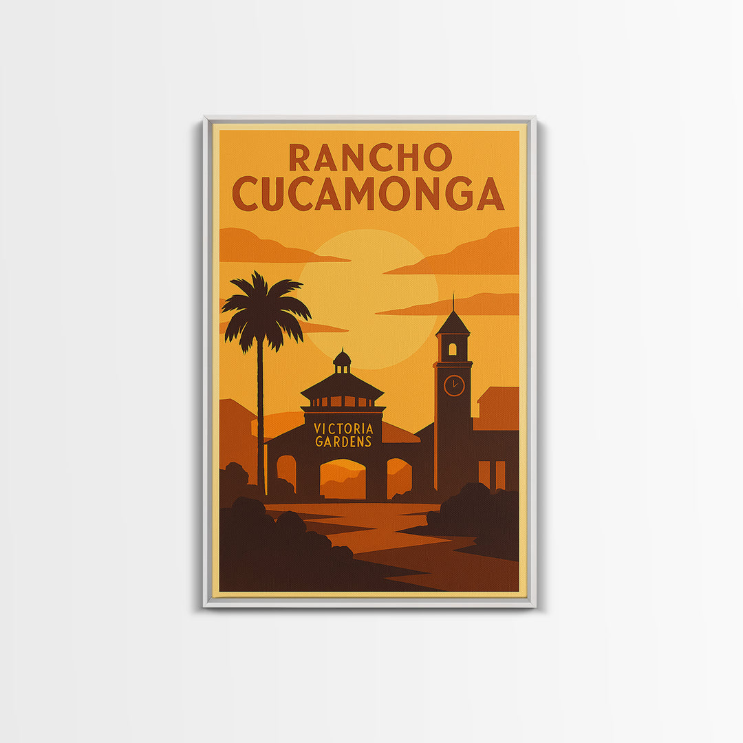 Rancho Cucamonga California Travel Poster, Canvas Print, Gold Art Deco Poster Art, Rancho Cucamonga Art Print, Modern Wall Decor, Home Decor