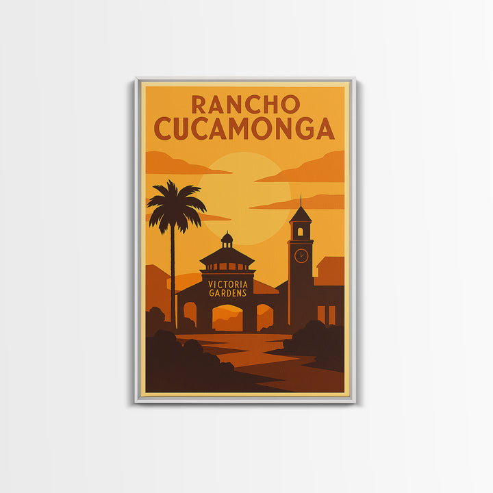 Rancho Cucamonga California Travel Poster, Canvas Print, Gold Art Deco Poster Art, Rancho Cucamonga Art Print, Modern Wall Decor, Home Decor