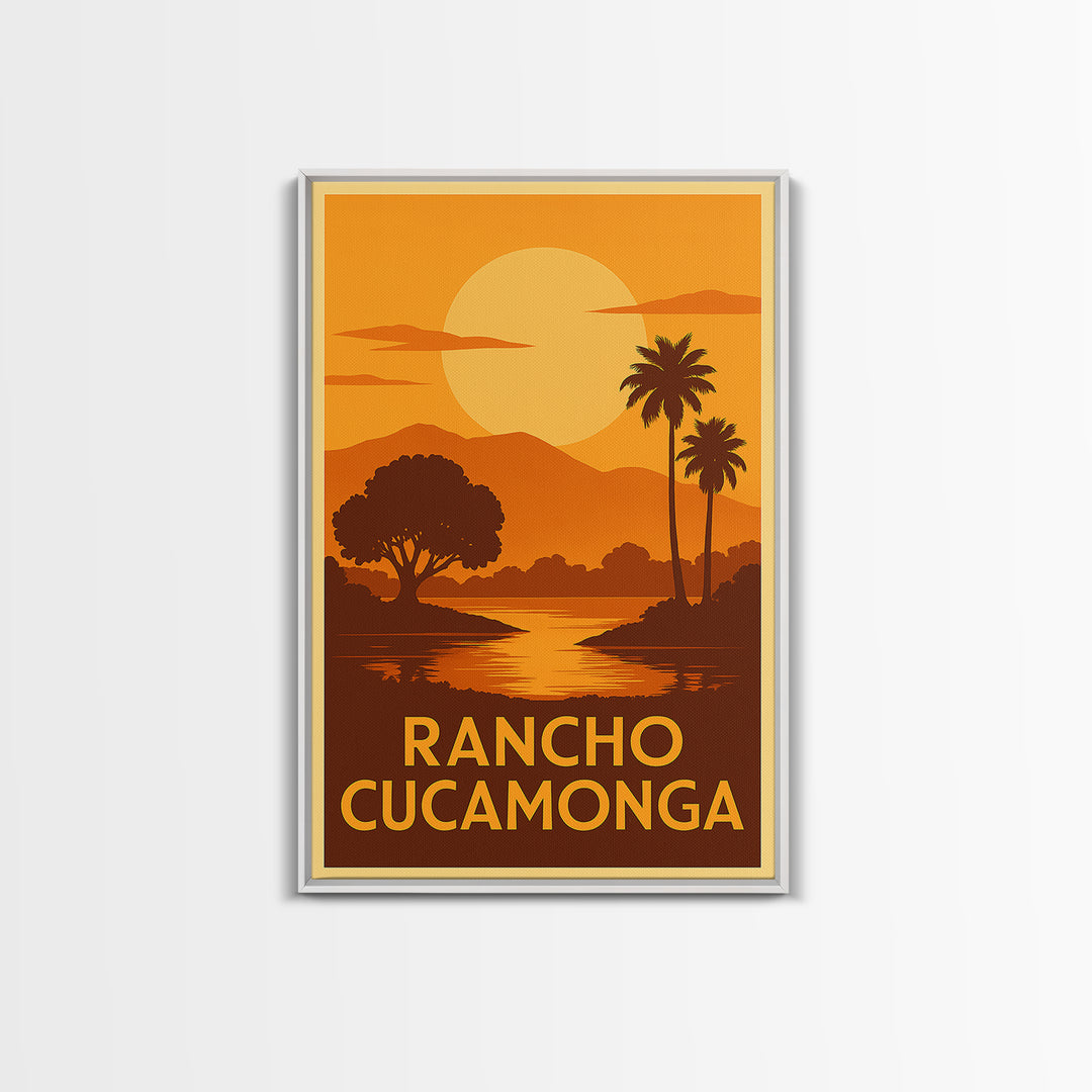 Rancho Cucamonga Travel Poster, Canvas Print, Gold Art Deco Poster Art, Rancho Cucamonga Wall Art, Travel Wall Decor, Home Office Decor
