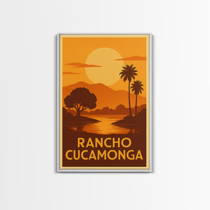 Rancho Cucamonga Travel Poster, Canvas Print, Gold Art Deco Poster Art, Rancho Cucamonga Wall Art, Travel Wall Decor, Home Office Decor
