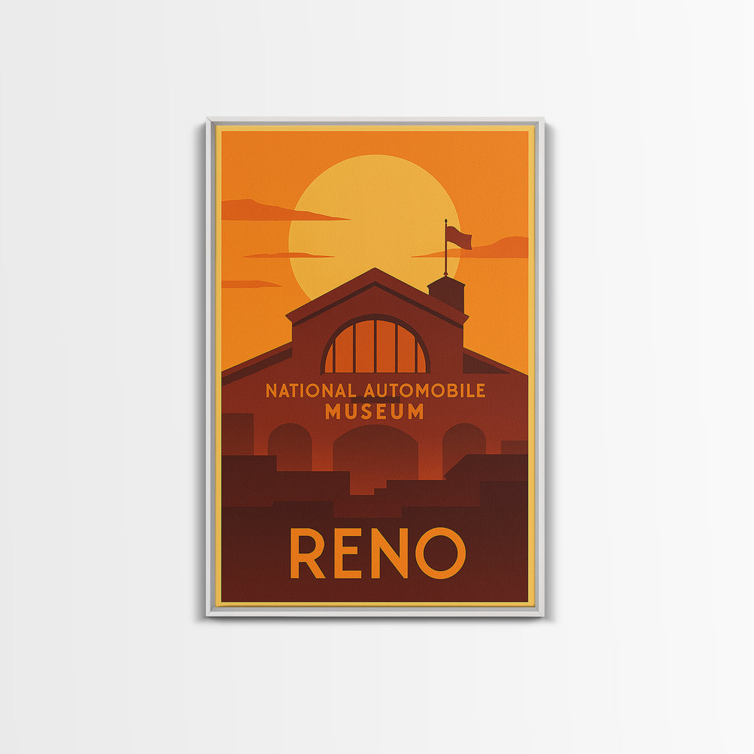 Reno Travel Poster, Canvas Print, Gold Art Deco Poster Art, Reno Travel Art, Travel Art Print, City Travel Prints, Eclectic Wall Decor