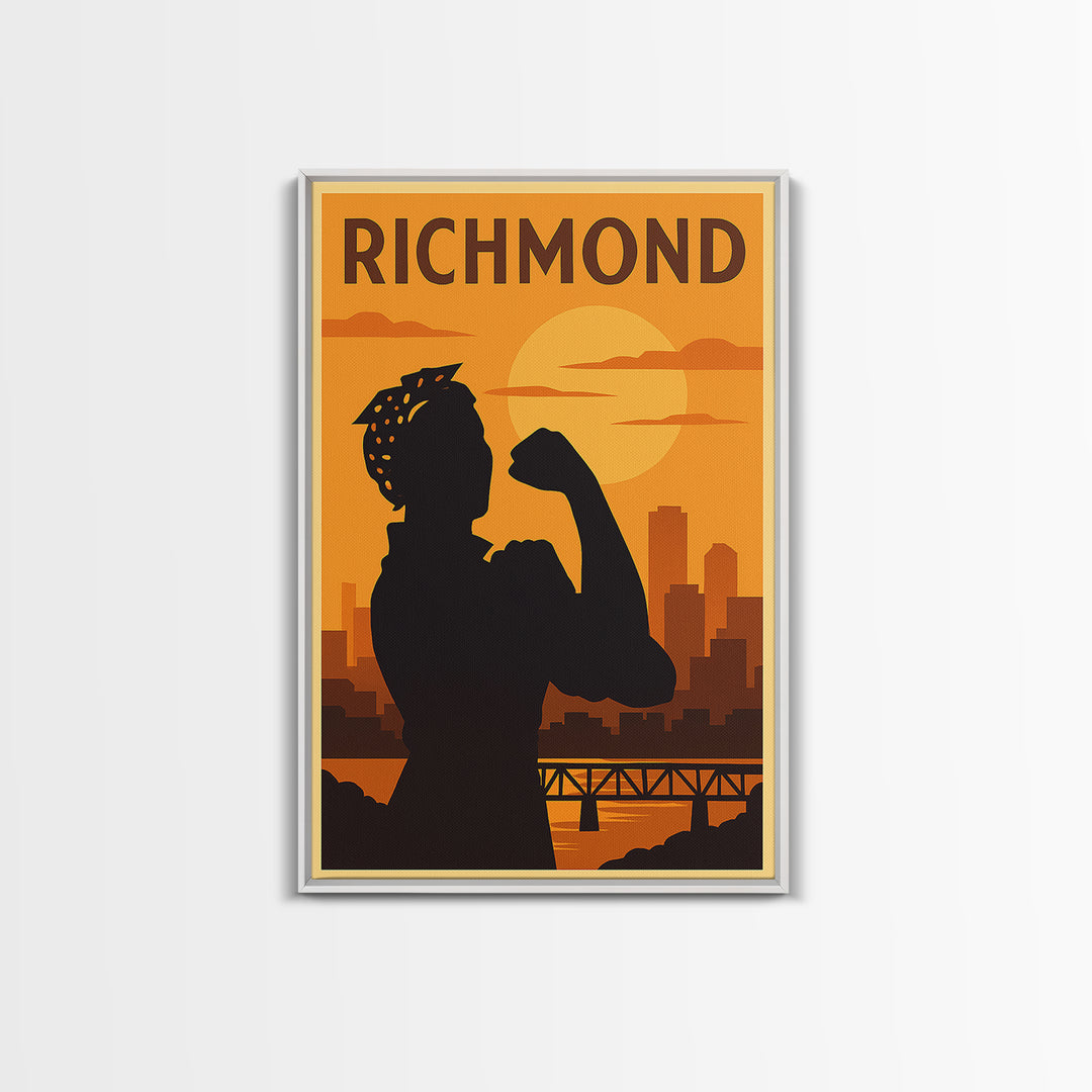 Richmond Virginia Travel Poster, Canvas Print, Golden Travel Poster Art, Richmond Wall Art, Travel Art Print, Travel Poster Art, Wall Art