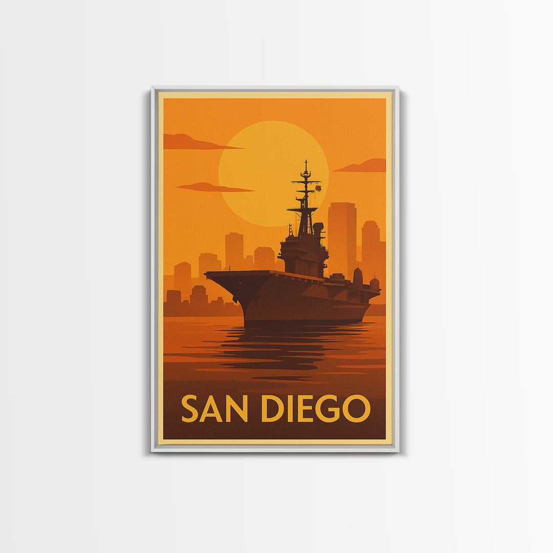 San Diego Travel Poster, Canvas Print, Gold Art Deco Poster Art, San Diego Wall Art, Fine Art Print, Vintage City Poster, City Art Print