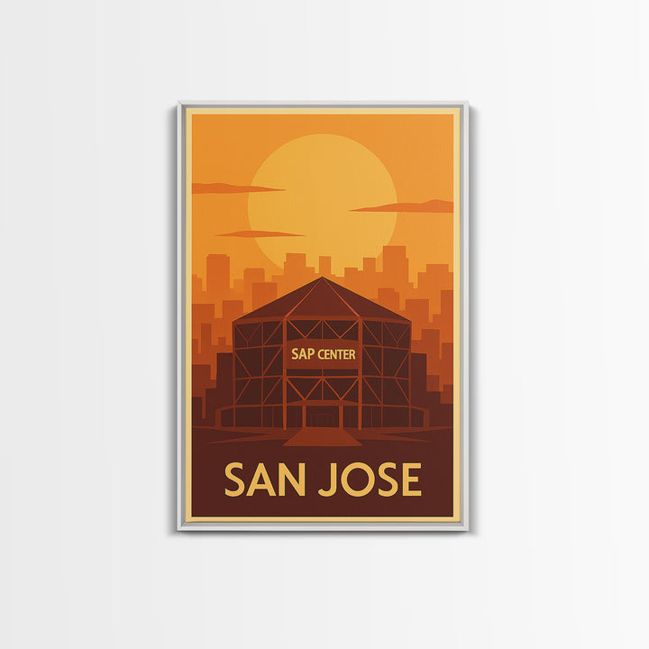 San Jose Travel Poster, Framed Canvas Print, Gold Art Deco Poster Art, San Jose Travel Art, Travel Poster Set, Home Office Decor