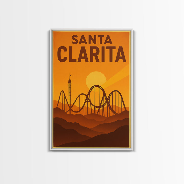 Santa Clarita California Travel Poster, Canvas Print, Golden Poster Art, Santa Clarita Travel Art, Vintage Travel Art, Vintage City Art