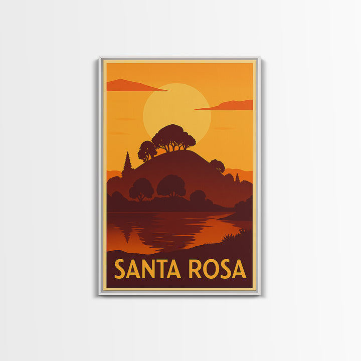 Santa Rosa Travel Poster, Canvas Print, Golden Travel Poster Art, Santa Rosa Wall Art, Gift For Travelers, Travel Wall Decor, Wall Art