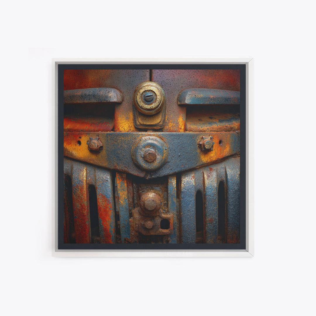 Pickup Truck in Dusty Sunset Light Framed Canvas Print, Garage Art, Tattoo Art, Garage Decor, Oil Painting, Motor, GAR-1x1-61