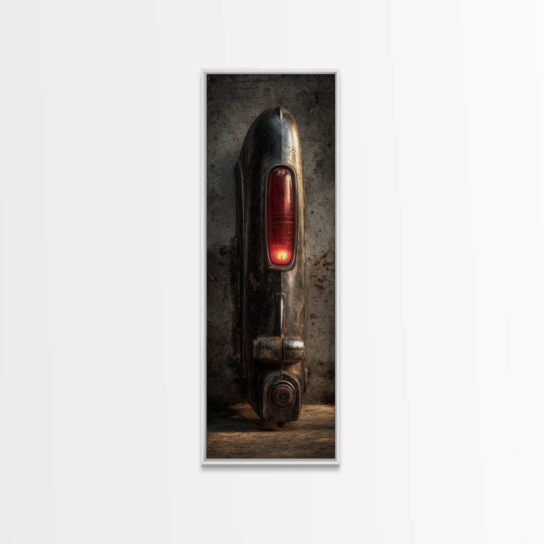 Classic Car Tail Lights Glowing at Dusk Canvas Print, Garage Art, Game Room Decor, Garage Decor, Fine Art, Motor, Gallery Decor, GAR-1x3-100