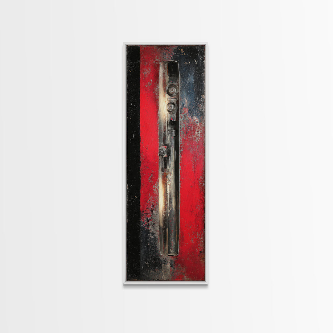 Black and Red Racing Stripe Abstraction Canvas Print, Garage Art, Wall Art, Garage Decor, Abstract Art, Motor, Fall Wall Art, GAR-1x3-48