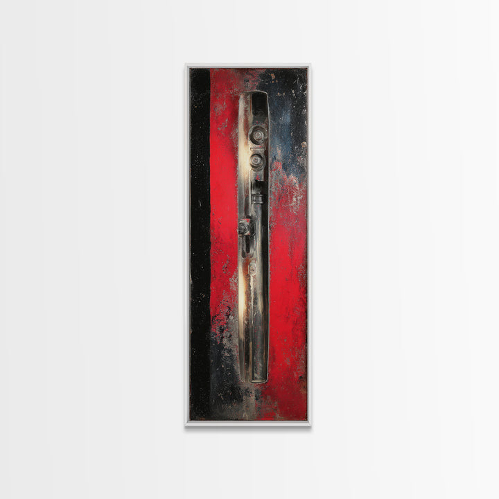 Black and Red Racing Stripe Abstraction Canvas Print, Garage Art, Wall Art, Garage Decor, Abstract Art, Motor, Fall Wall Art, GAR-1x3-48