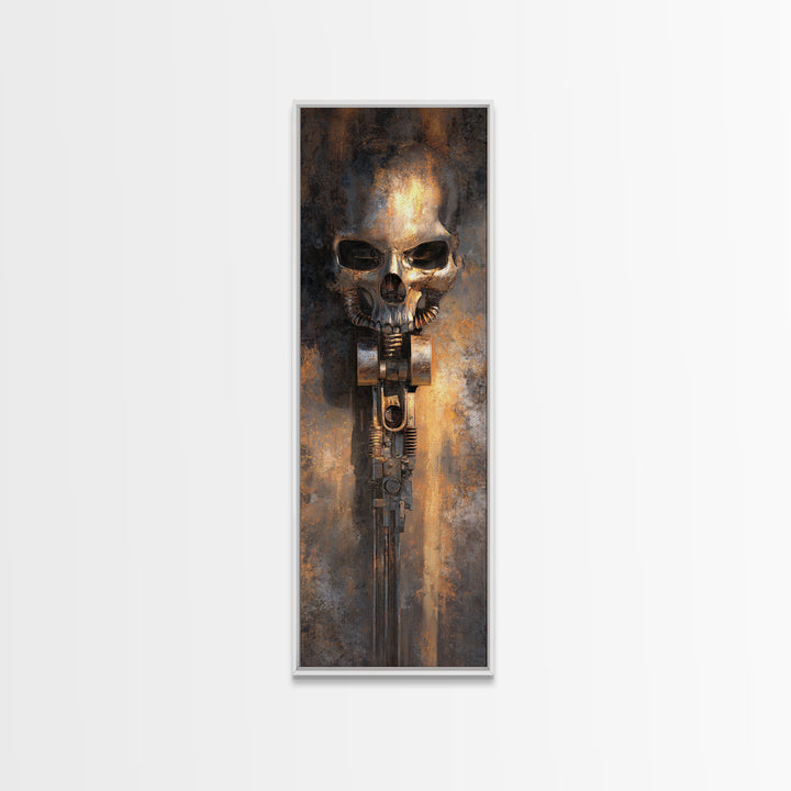 Hot Rod Flaming Skull Canvas Print, Garage Art, Black and White Art, Garage Decor, Fine Art, Motor, Garage Art Poster, GAR-1x3-88