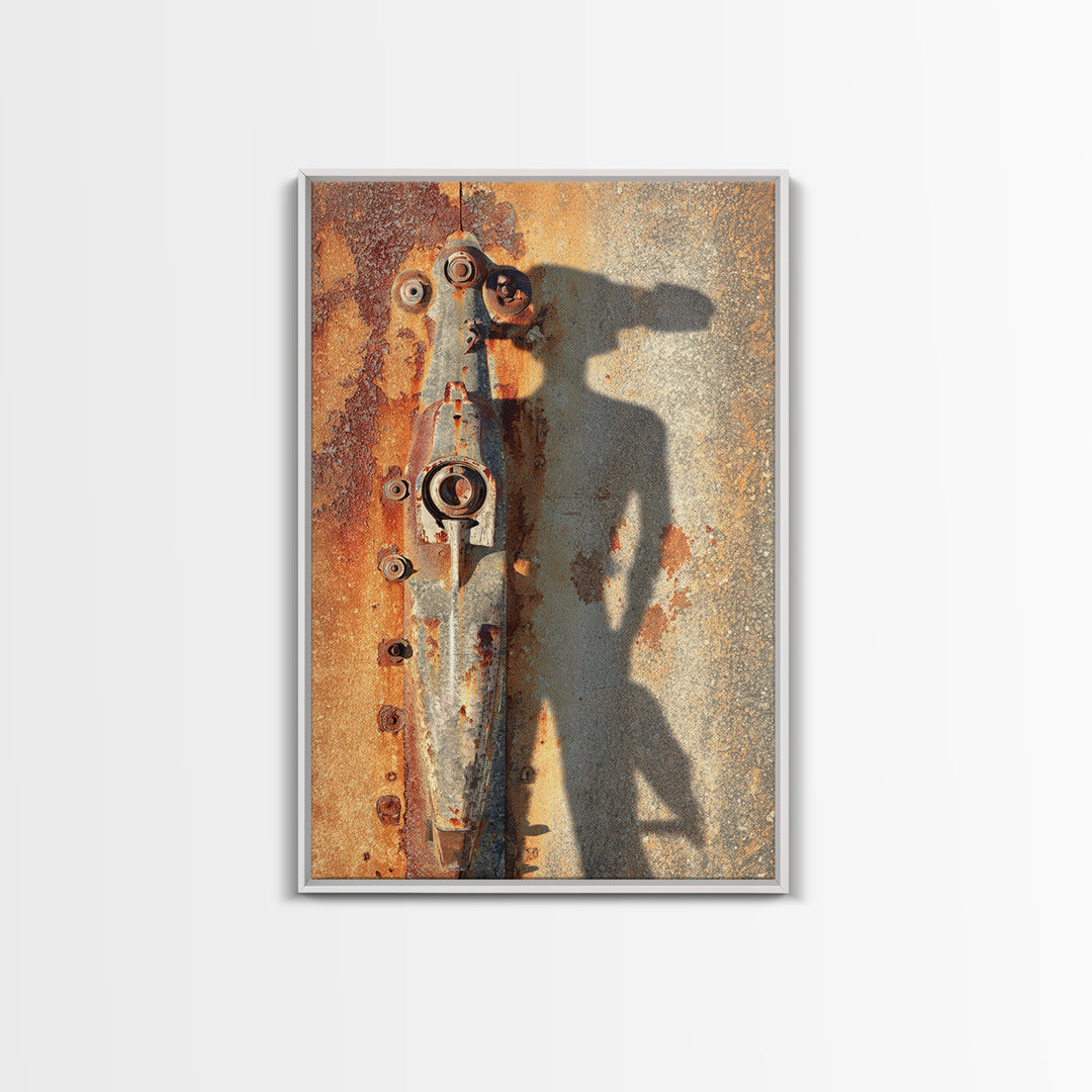 Desert Highway with Muscle Car Silhouette Framed Canvas Print, Garage Art, Canvas Wall Art, Garage Decor, Fine Art, Motor, GAR-2x3-53