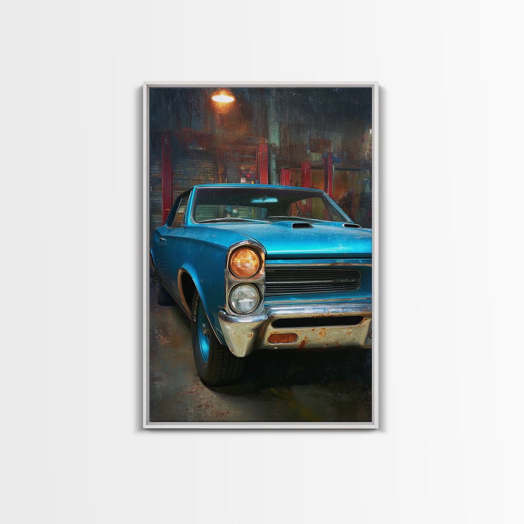 Classic Muscle Car Front Grill Canvas Print, Garage Art, Man Cave Decor, Garage Decor, Oil Painting, Motor, Garage Art Poster, GAR-2x3-57